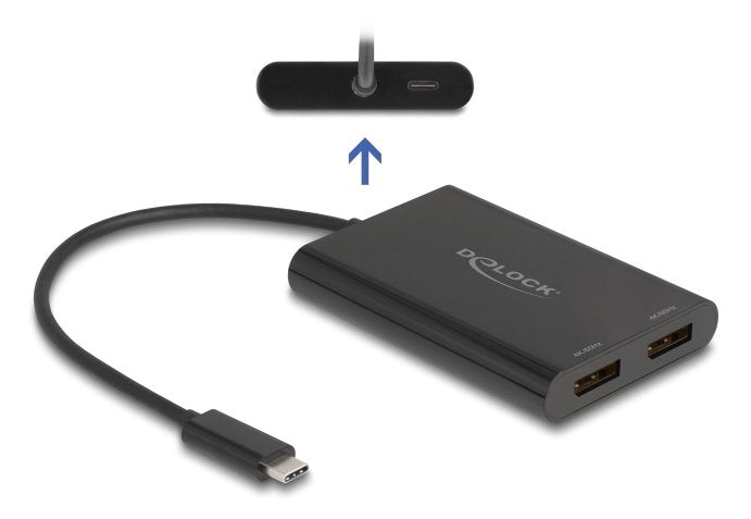 Delock Adapter Usb Type-C Zu 2 X Displayport 4k 60 Hz Mit Displaylink® Grafik Und Usb Pd