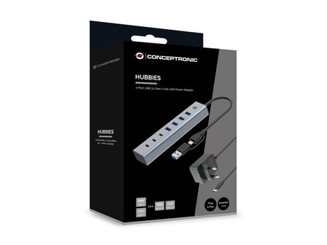 EAN 4015867238295 - Conceptronic HUBBIES20GP hub de interfaz USB 3.2 Gen 1 (3.1 Gen 1) Type-C 5000 Mbit/s Gris imagen 5