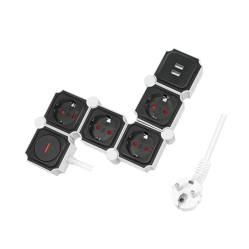Regleta De Enchufes De 4 Vías Logilink, 4xcee 7/3 + 2xusb-A, 1,5 M