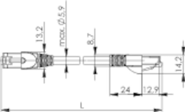 Telegärtner Cable De Red Sftp Cat 6a Gris 0,25m