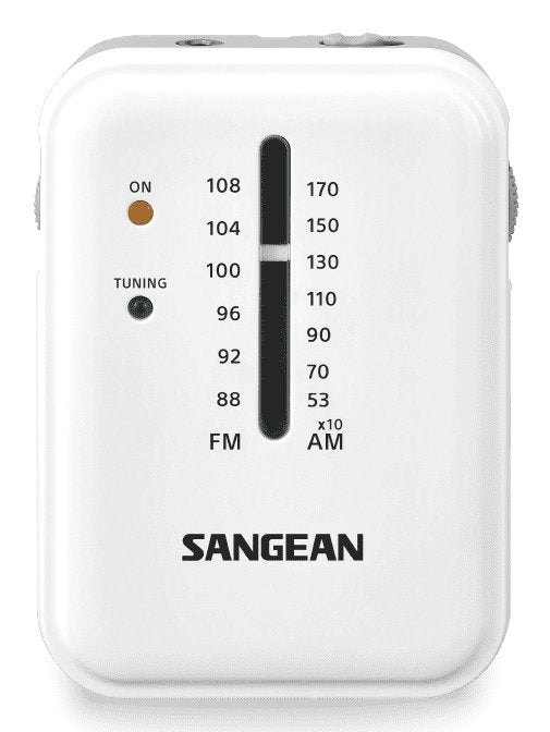 Sangean Sr-32 Blanco Radio De Bolsillo Fm/Am Altavoz Integrado Jack Y Correa