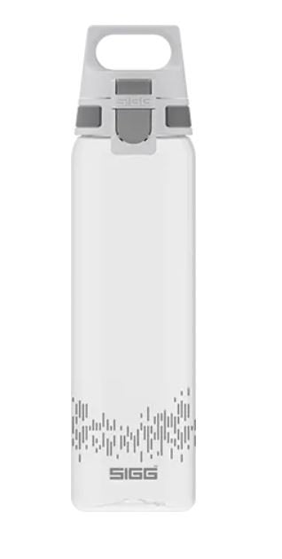 Botella Sigg Total Clear One Myplanet "Antracita" 0,75 L Transparente/Gris, Cierre Con Una Sola Mano One