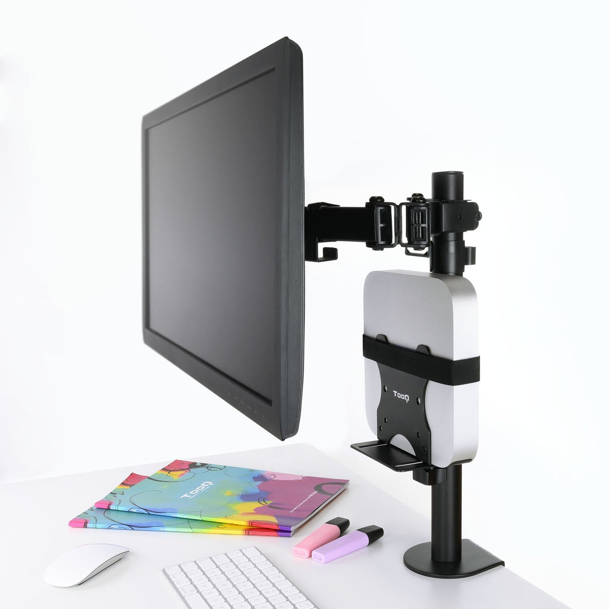 Tooq Soporte Vesa Para Mini Pc - 4 Opciones De Instalacion - Peso Max 5kg - Vesa 100x100 - Negro