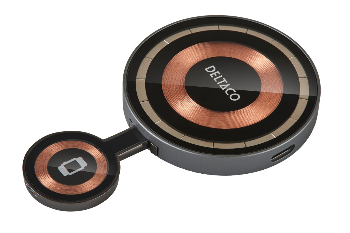 Deltaco 2-In-1 Wireless Charger 15w Transparent