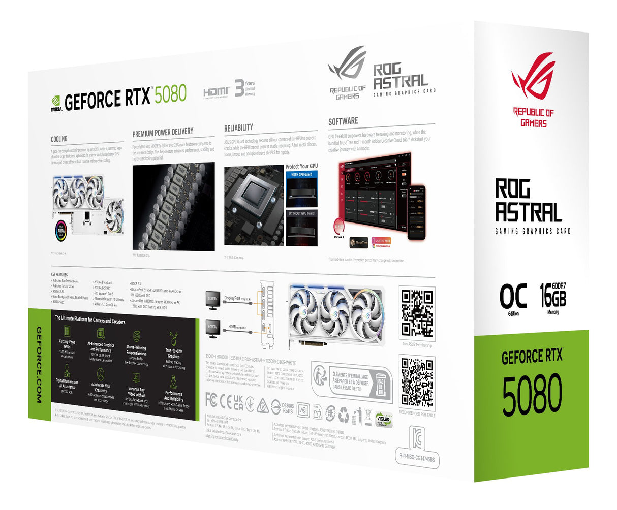 EAN 4711636112048 - ASUS ROG Astral - -RTX5080-O16G-WHITE NVIDIA GeForce RTX 5080 16 GB GDDR7 imagen 16