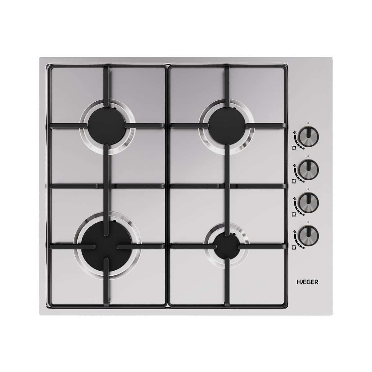 Haeger Pg-4gi.008a Hobs Acero Inoxidable Integrado 60 Cm Encimera De Gas 4 Zona(S)