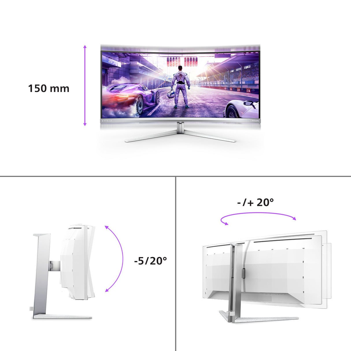 EAN 8712581798680 - Philips 34M2C8600/00 pantalla para PC 86,4 cm (34") 3440 x 1440 Pixeles Wide Quad HD OLED Blanco imagen 3