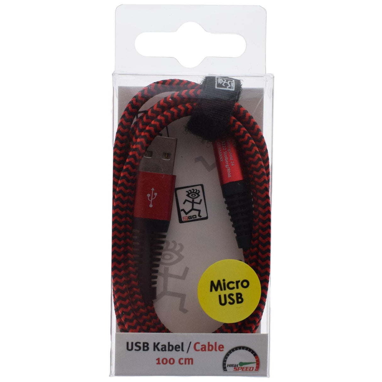 2go Cable Micro-Usb 1m Rojo