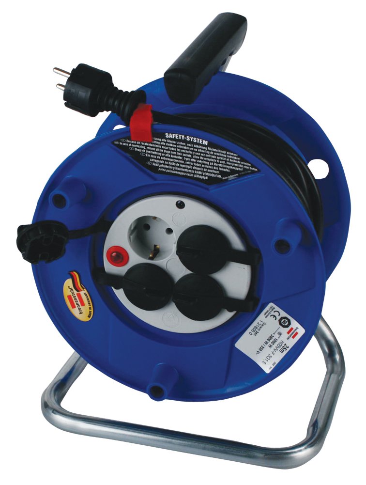 EAN 4007123007356 - Brennenstuhl Garant base múltiple 25 m 4 salidas AC Negro, Azul imagen 2