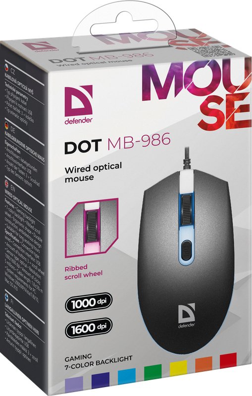 EAN 4714033529860 - Defender DOT MB-986 ratón Juego Ambidextro USB tipo A Óptico 1600 DPI imagen 7