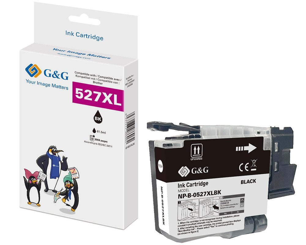G&G Tinte Compatible Con Brother Lc527xlbk (3000 Páginas) Bk