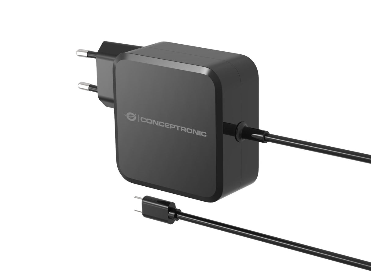 Cargador De Pared Conceptronic Ozul05be 100w Gan Pd Cable Usb-C  Incorporado