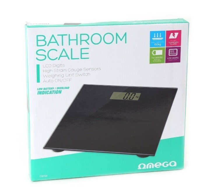Omega Bascula De Baño Digital 150kgs. Negro