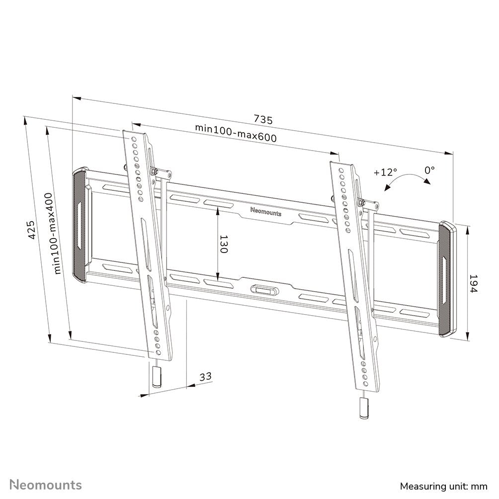 Neomounts By Newstar Screen Wall Mount (Tilt, Vesa 600x400) (Wl35-550bl16)