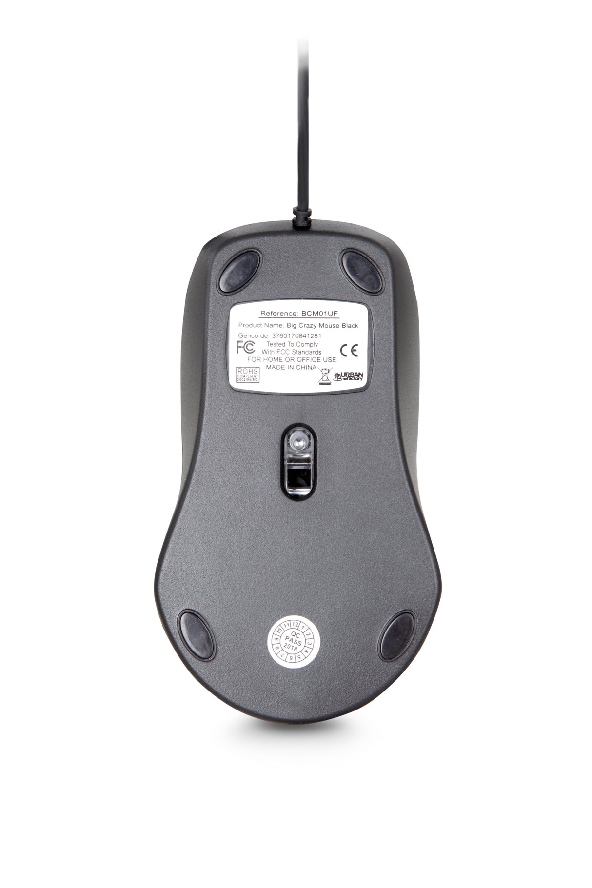EAN 3760170841281 - Urban Factory Big Crazy Mouse ratón Oficina Ambidextro USB tipo A Óptico 800 DPI imagen 3