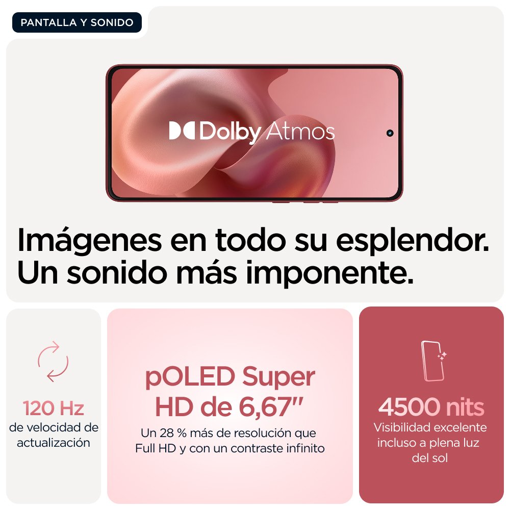 EAN 840023286148 - Motorola moto g86 power 5G 16,9 cm (6.67") SIM doble Android 15 USB Tipo C 8 GB 512 GB 6720 mAh Rosa imagen 25