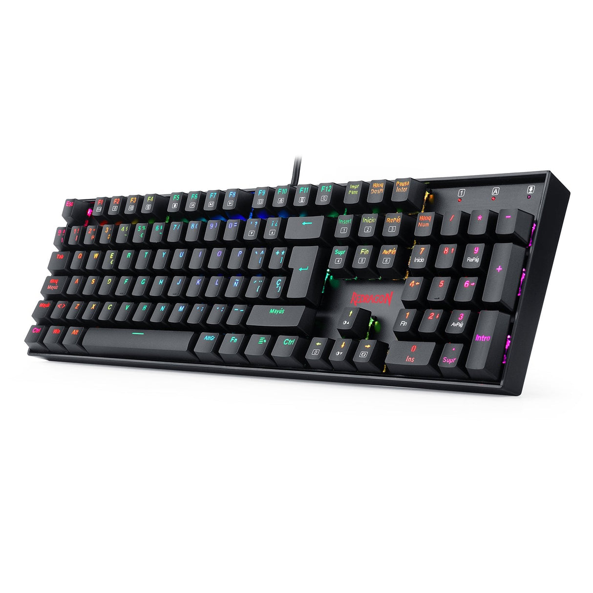 Redragon Mitra Teclado Mecánico Gaming Switch Rojo Rgb Español España Negro