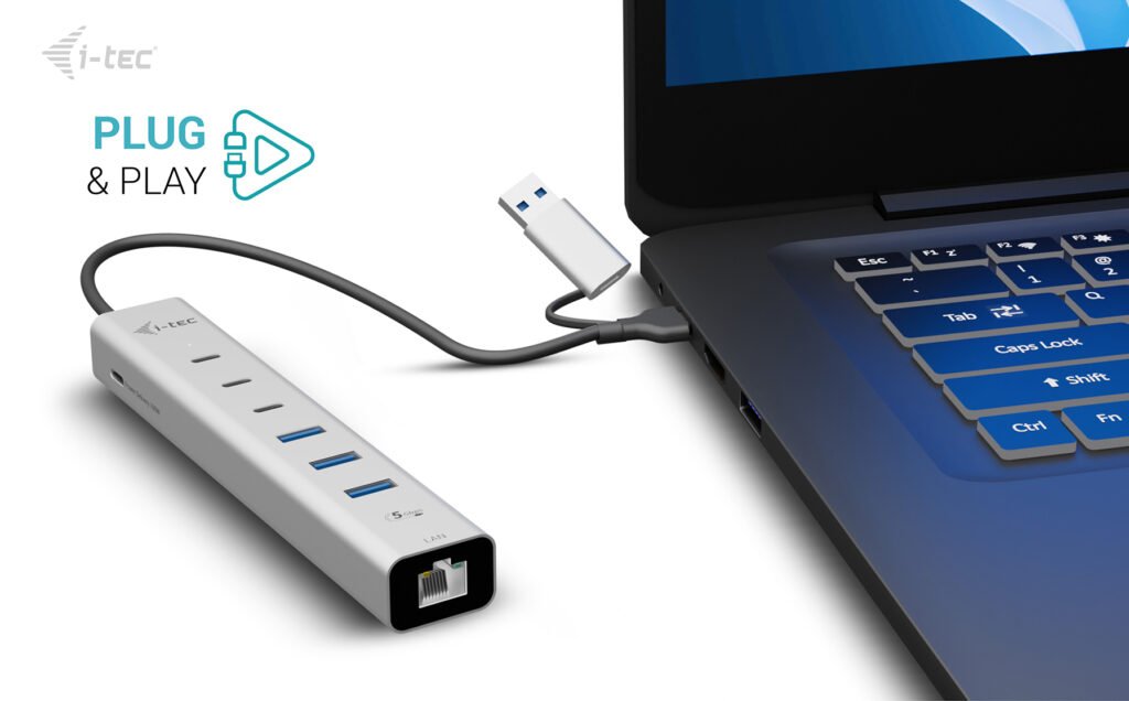 I-Tec Usb-C Usb-A Metal Hub 6 Port 3x Usb-C 3.2 Gen1 3x Usb-A 3.2 Gen1 1x Glan Power Delivery 85w