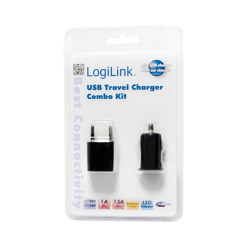 Cargador Usb Casa/Coche Logilink Pa0076 5v/1a Pa0076