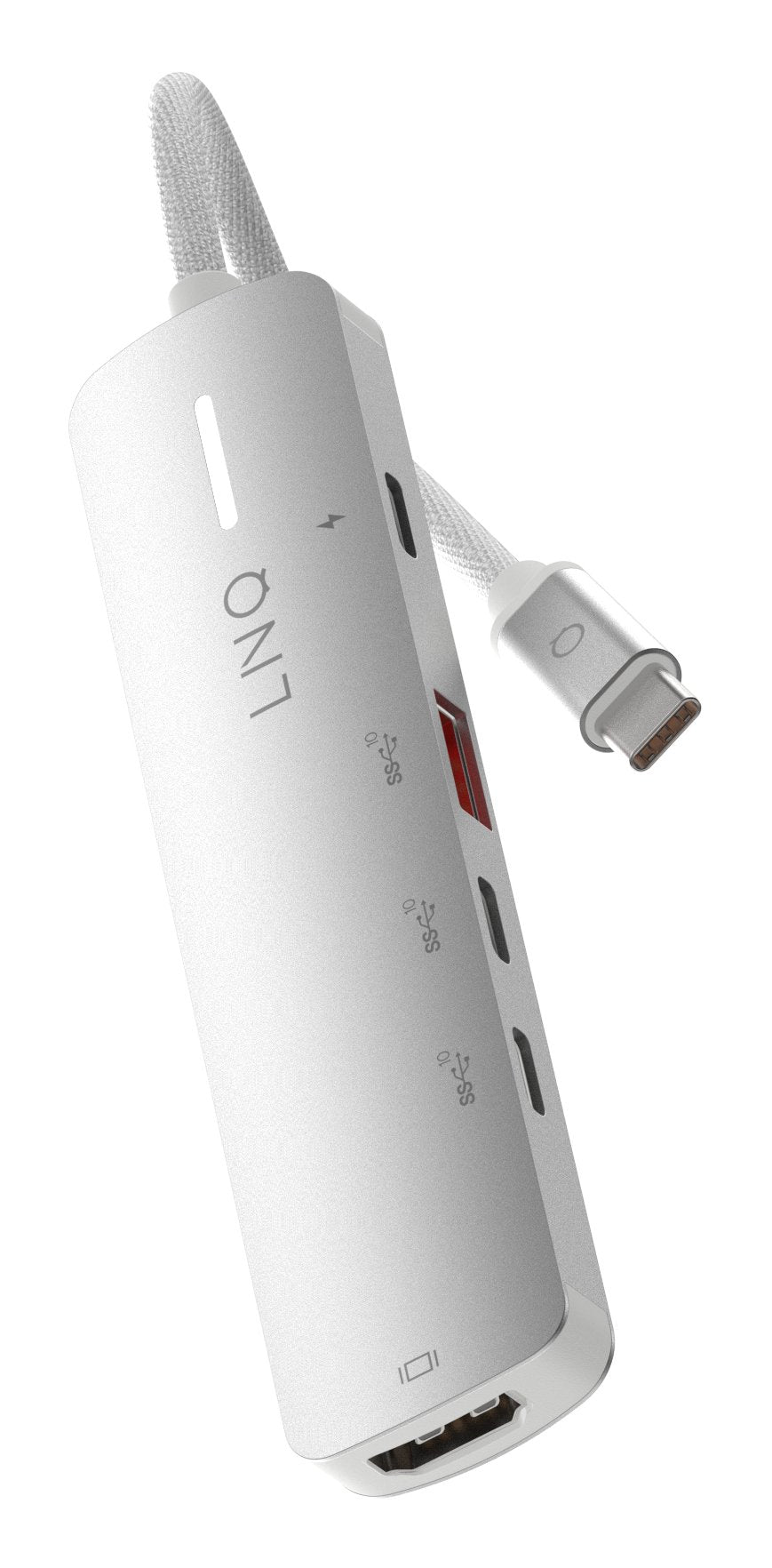 Hub 5 Puertos Pro Usb-C 140w Gris Linq Usb-C/ 1xusb3.2, 1xhdmi, 1xusb-C Pd Hasta 140w, 2xusb-C
