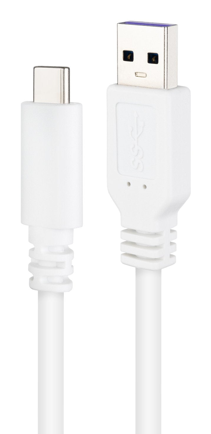 Cable Usb 2.0 3a, Tipo Usb-C/M-A/M, Blanco, 3.0 M