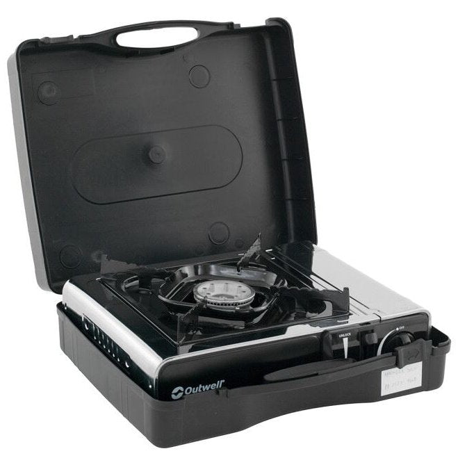 Outwell Appetizer Solo 1 Burner Compact Portable Gas Stove, Silver Grey