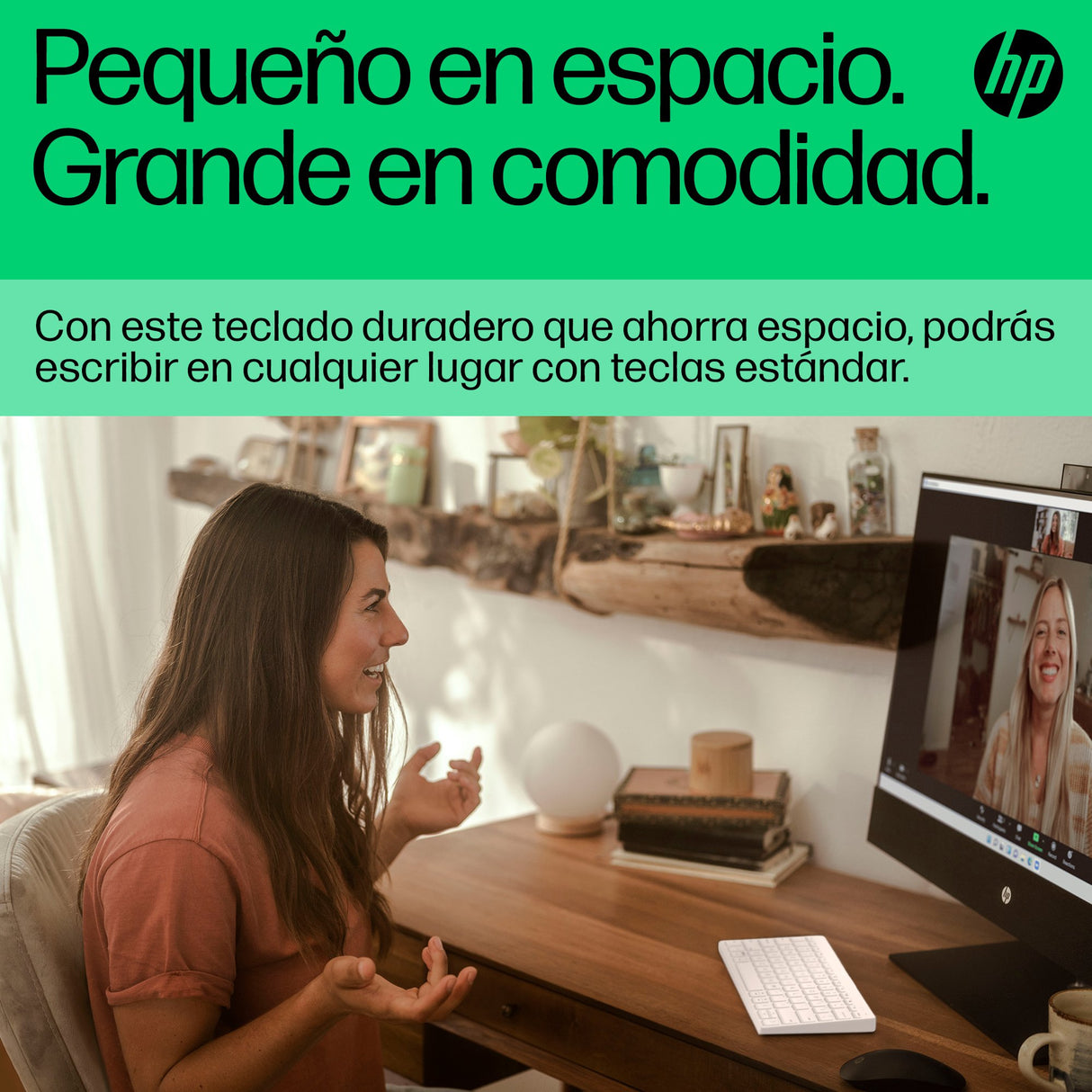 EAN 0196548516773 - HP 350 WHT Compact Multi-Device Keyboard teclado Hogar Blanco imagen 6