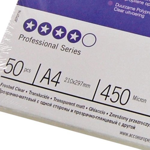 Gbc Polyclearview Paquete De 100 Portadas De Encuadernar A4 - 300 Micras - Color Transparente Mate