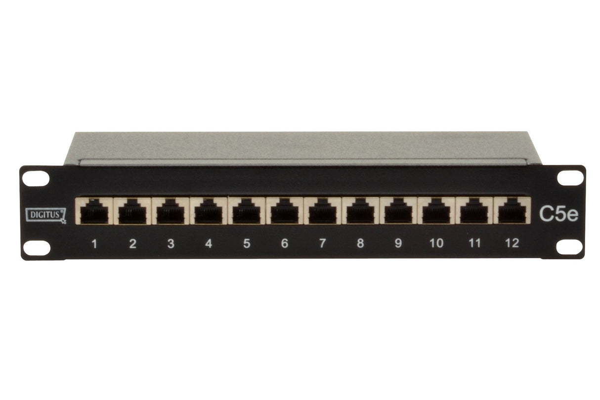 Patch Panel Digitus Cat5e 12port 1u Blindado, Negro, 10 ''