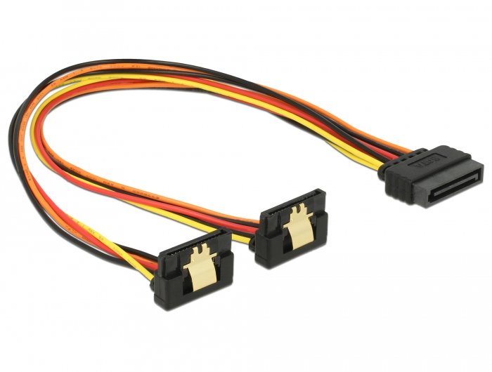 Delock 60159 Cable Sata Macho De Alimentación De 15 Patillas Con Función De Enganche > 2 X Sata 15 Pines De Alimentación Hembra 30 Cm