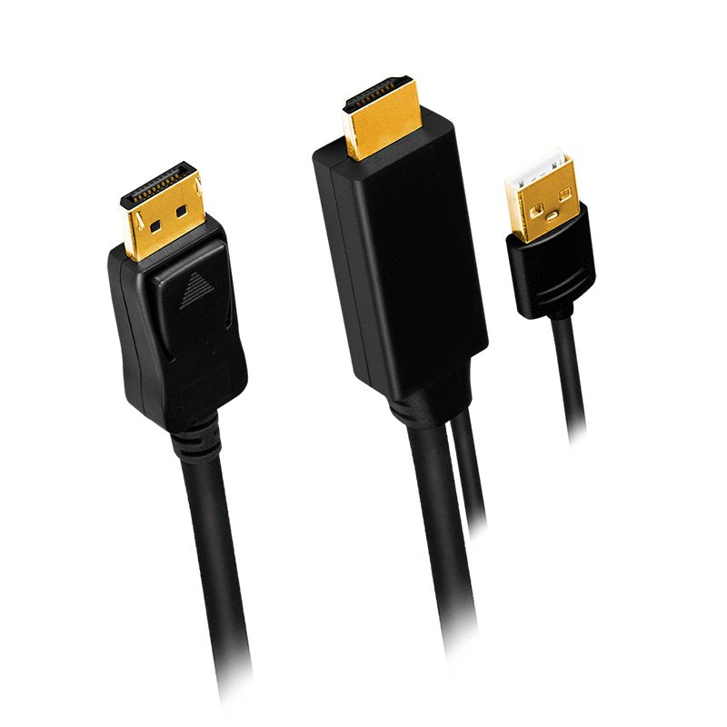 EAN 4052792062304 - LogiLink CH0091 adaptador de cable de vídeo 2 m HDMI + USB Type-A DisplayPort Negro imagen 2