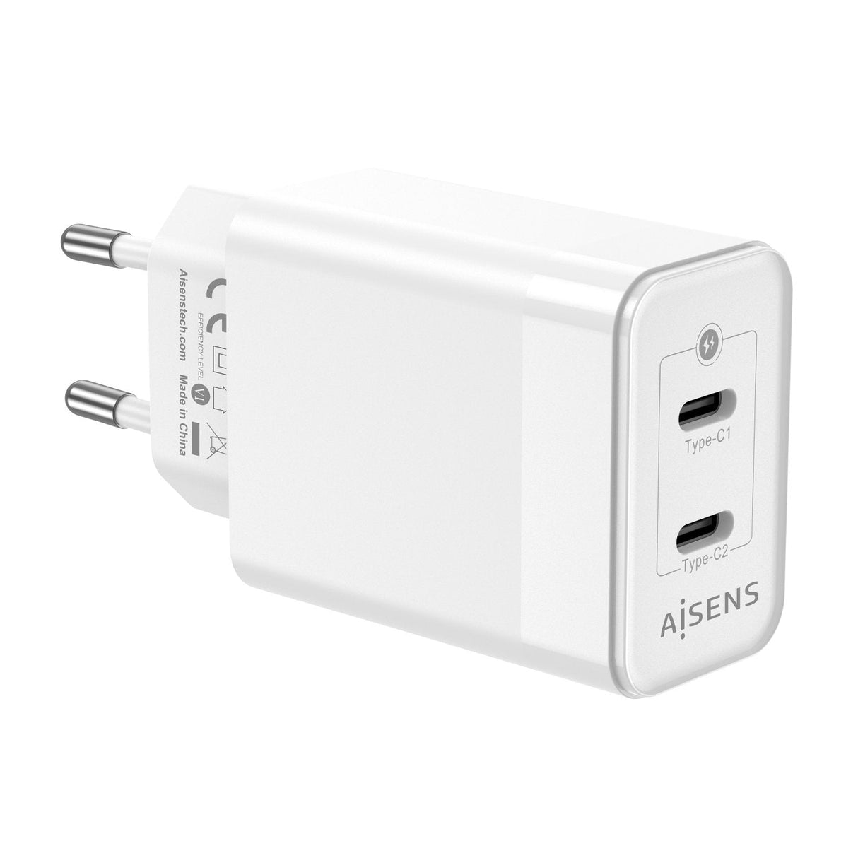 Aisens Cargador Gan 45w - 2xusb-C Pd3.0 Qc4.0 - Blanco