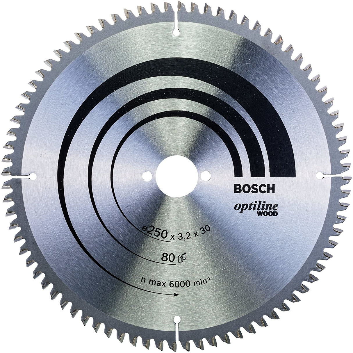 Hoja De Sierra Circular Bosch Optiline Wood, Ø 250 Mm, 80t