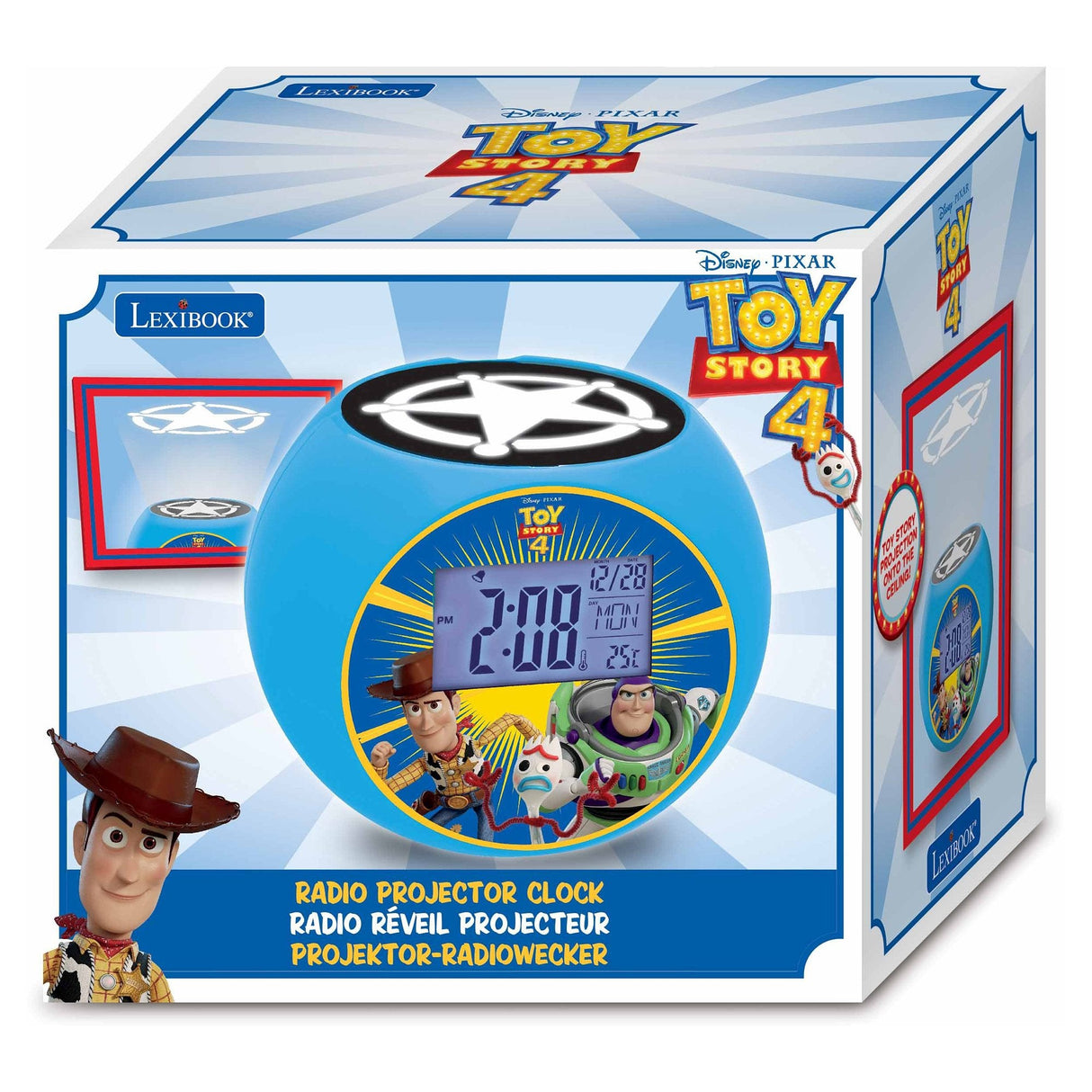 Reloj Despertador Proyector Radio Toy Story Disney Pixar