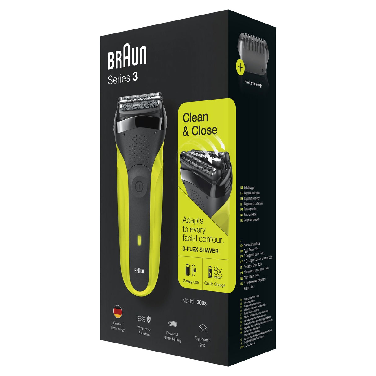 EAN 4210201276326 - Braun Series 3 81702940 afeitadora Máquina de afeitar de láminas Recortadora Negro, Verde imagen 7