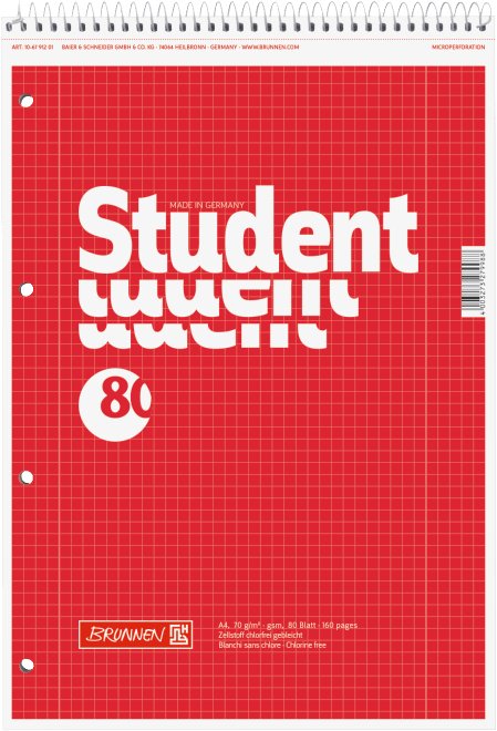 Brunnen Blocs Universitarios Din A4 Cuadriculado - Material De Oficina - A4
