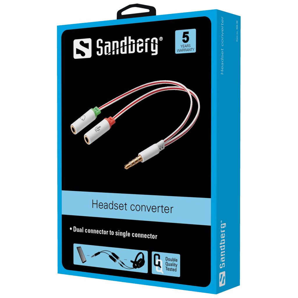 Conversor De Auriculares Sandberg Dual A Single