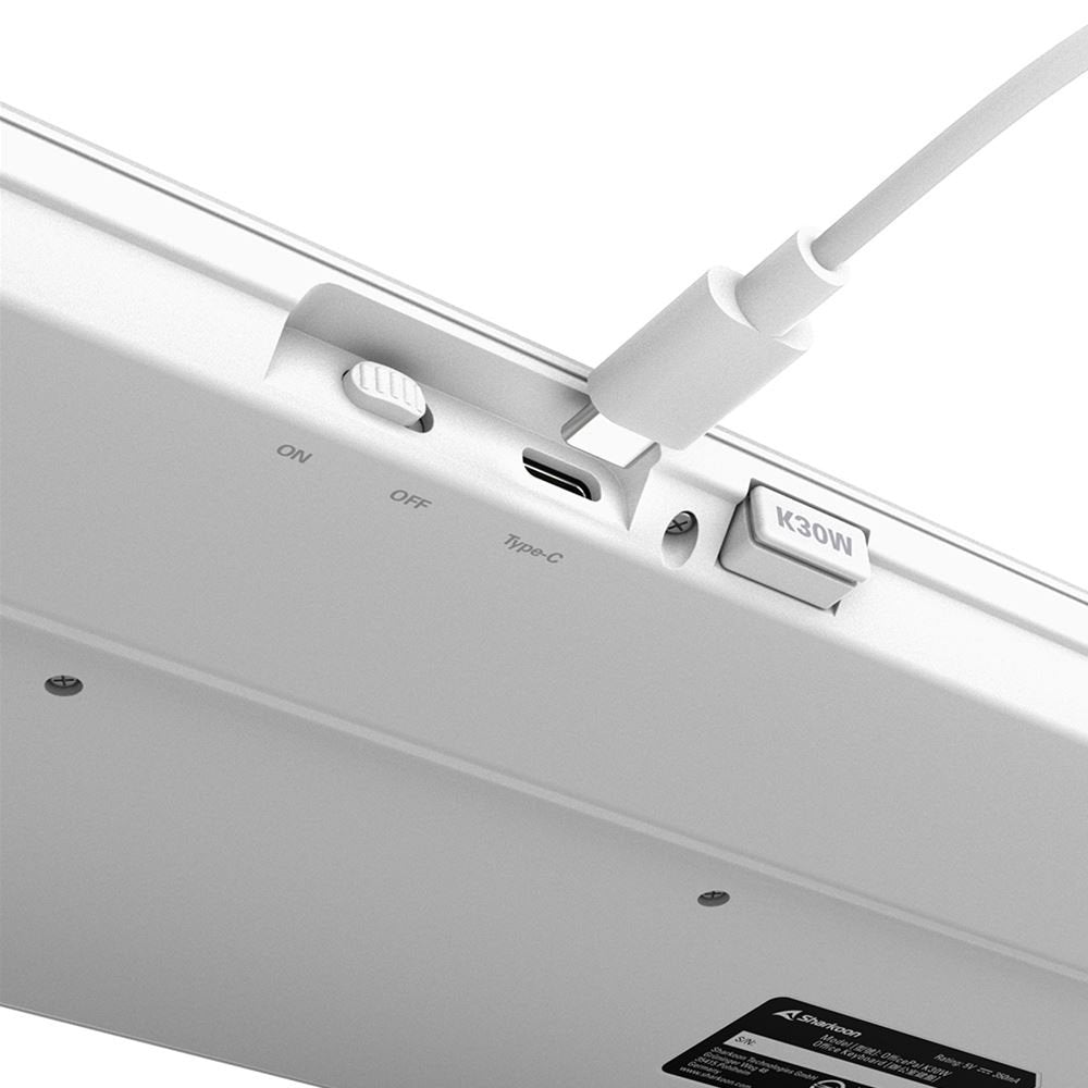 Sharkoon Officepal K30w, Teclado Blanco, Desaprobación, Scratch Ddomes 4044951042340
