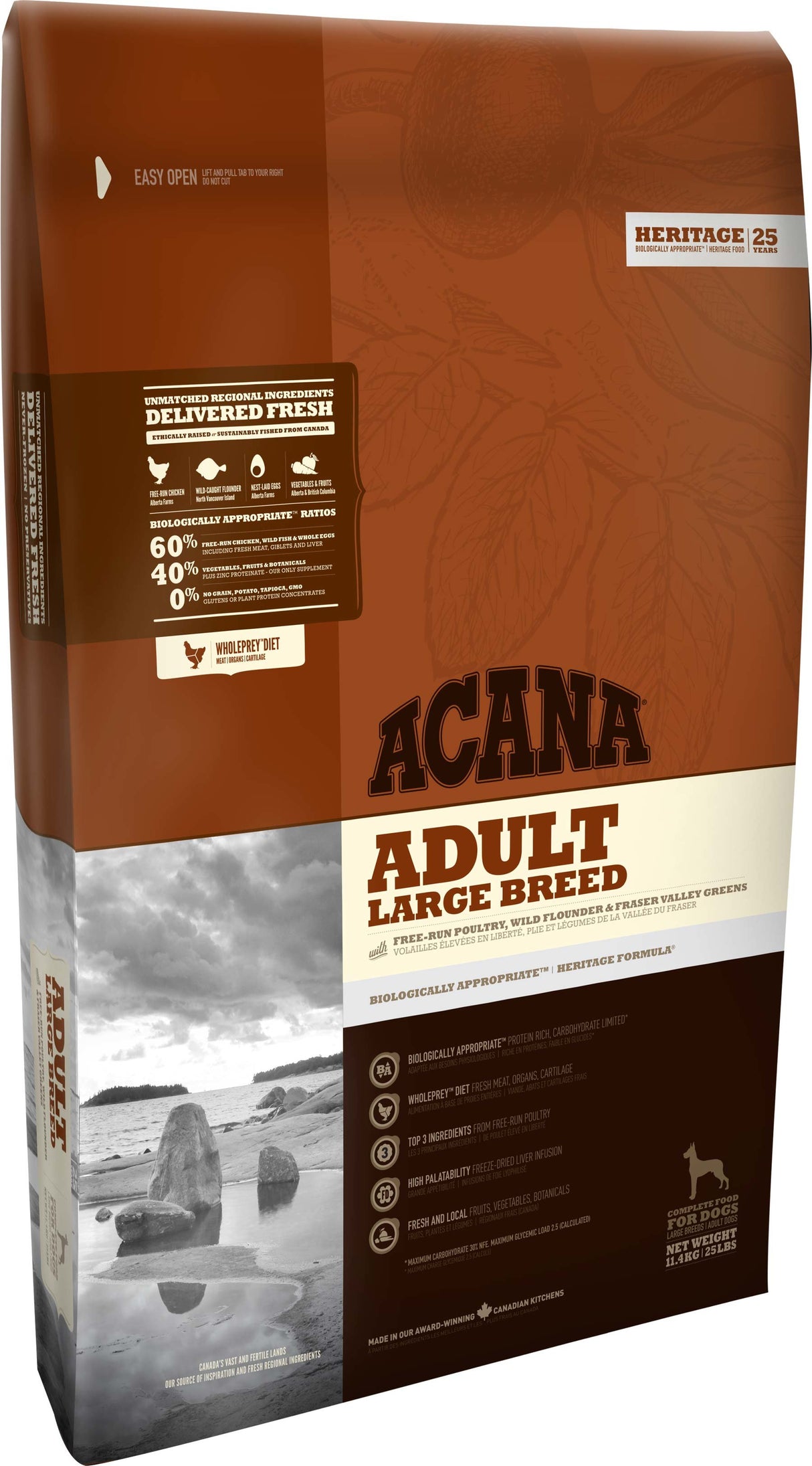 EAN 64992521110 - Acana Dog TF Heritage Adult Large Breed 11,4 kg Adulto Pollo imagen 1