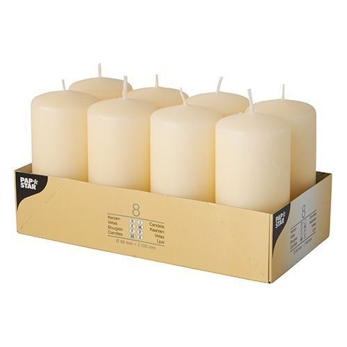 Candle Papstar Stumpenkerzen 10 Cm Creme