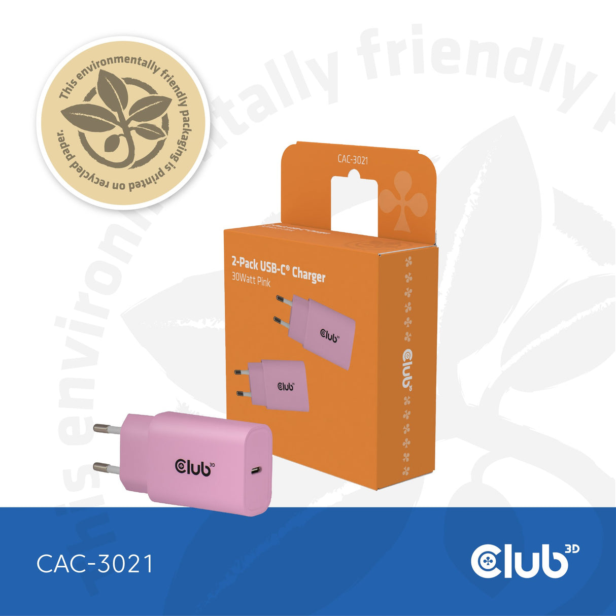 EAN 8719214473402 - CLUB3D CAC-3021 cargador de dispositivo móvil Smartphone, Universal Rosa Corriente alterna Carga rápida I imagen 10