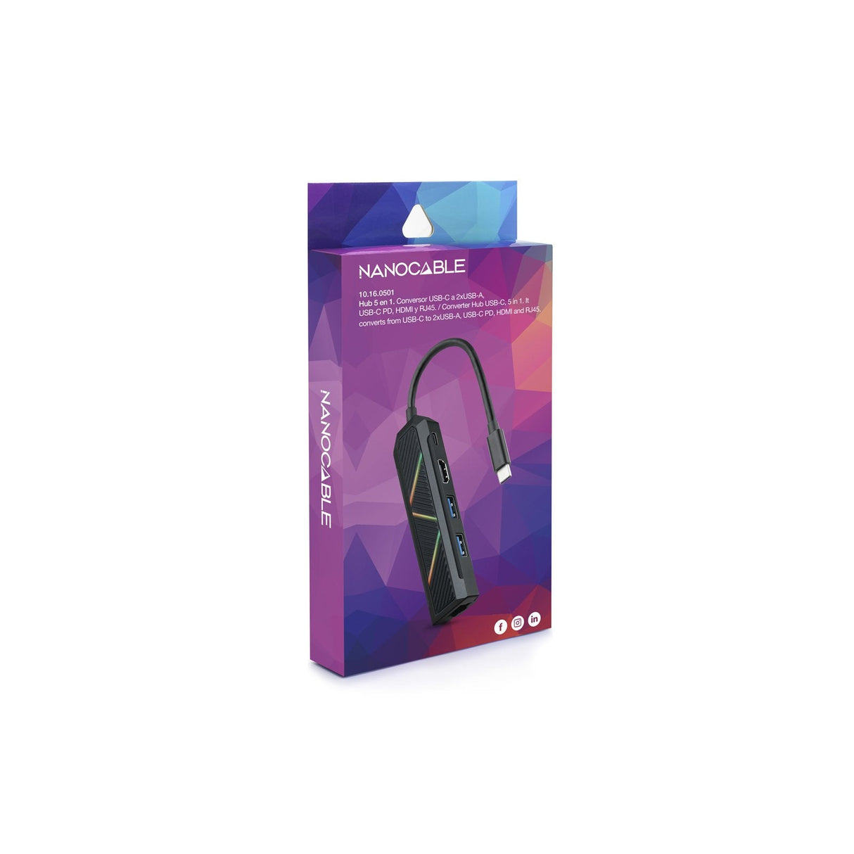 EAN 8433281011854 - Nanocable 10.16.0501 base para portátil y replicador de puertos Alámbrico USB 3.2 Gen 1 (3.1 Gen 1) Type- imagen 3