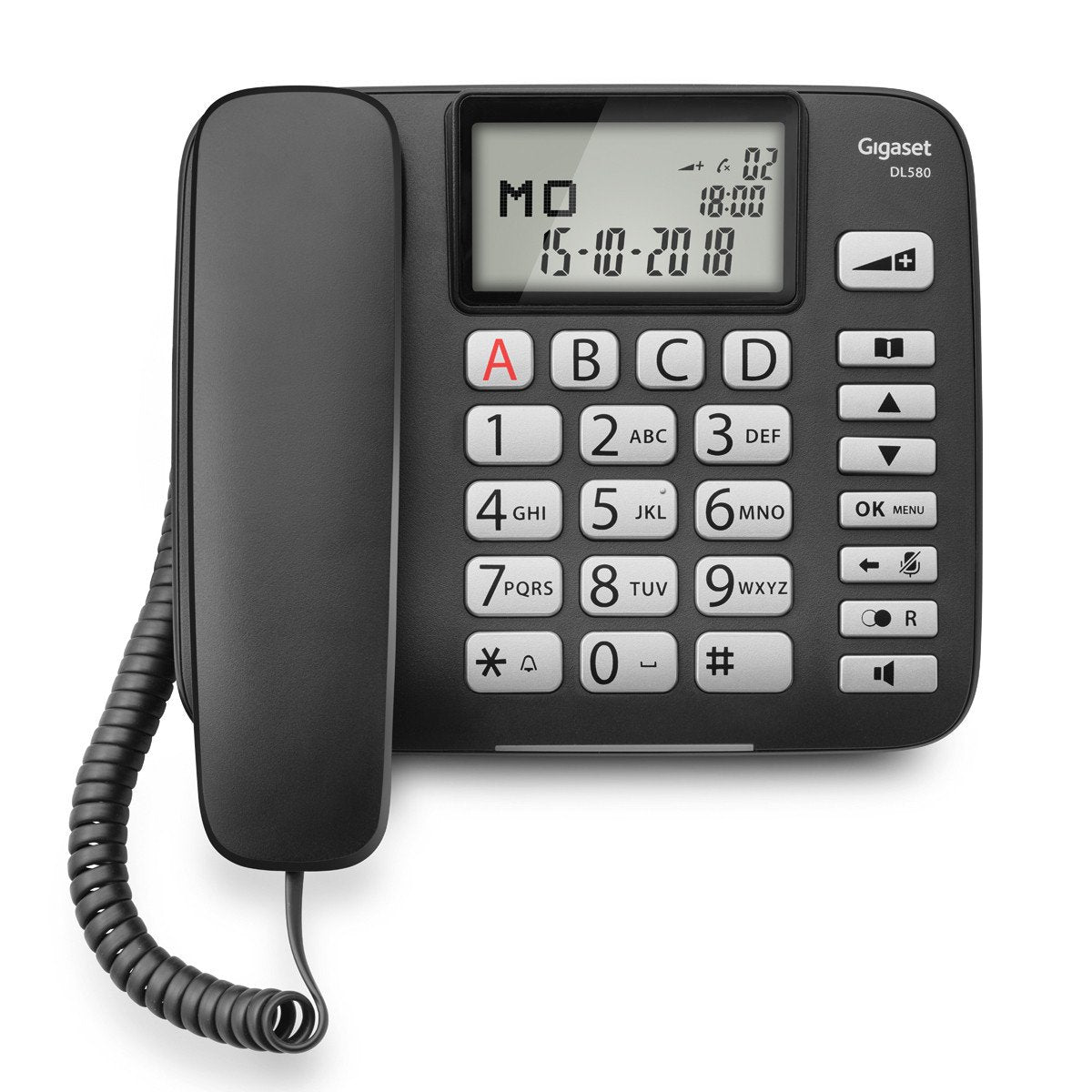Gigaset Dl580 Teléfono Fijo Teclas Grandes Negro