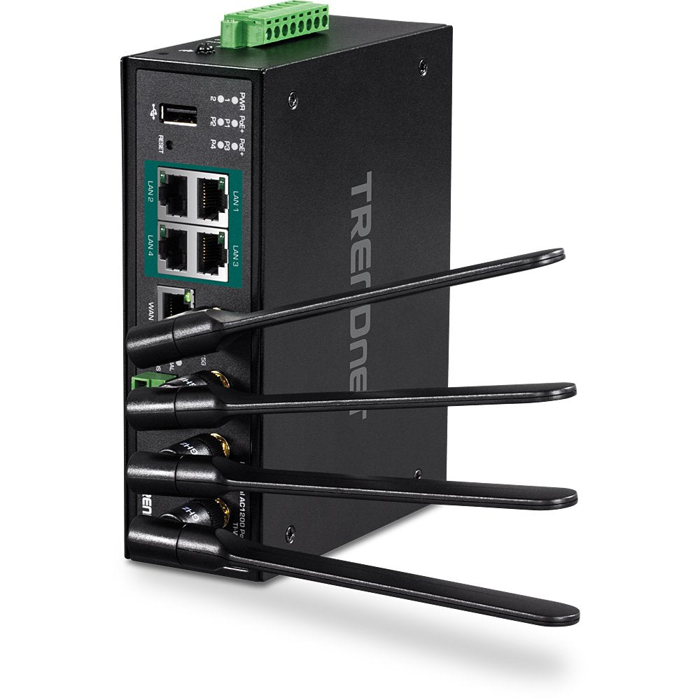 EAN 0710931161632 - Trendnet TI-WP100 router inalámbrico Gigabit Ethernet Doble banda (2,4 GHz / 5 GHz) Negro imagen 1