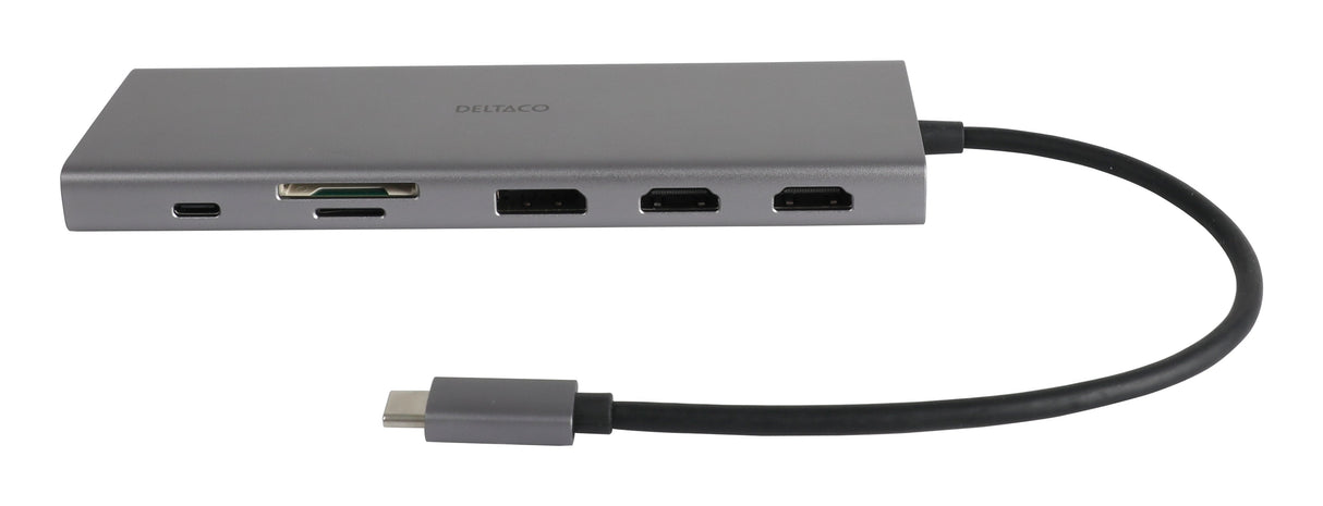 Deltaco 12in1 Usb-C Dockingstation 4k Uhd/60hz 85w Silber