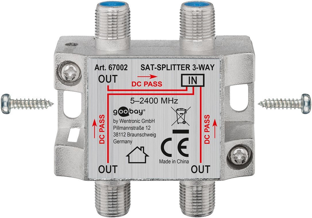 EAN 4040849670022 - Goobay 67002 cable divisor y combinador Divisor de 3 salidas Plata imagen 2