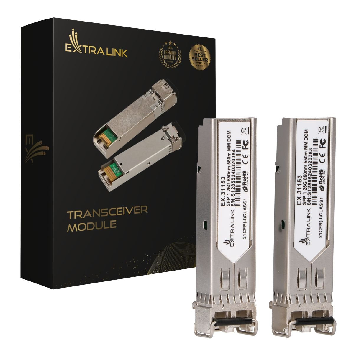 Extralink Sfp 1.25g 850nm 550m Mm Dom 2-Pack