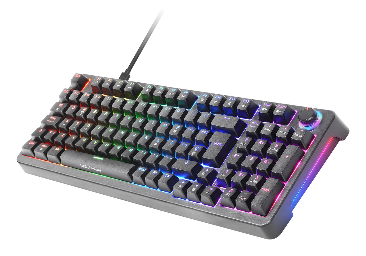 Teclado Gamer Mecánico (Yellow Switch) Mars Gaming Mkpro Rgb (Negro)