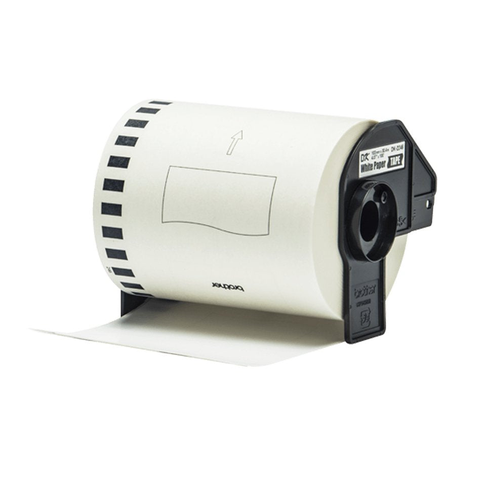 Cinta Continua Adhesiva De Papel Térmico Brother Dk22246 Blanca 103mm Ancho 30.40m Longitud