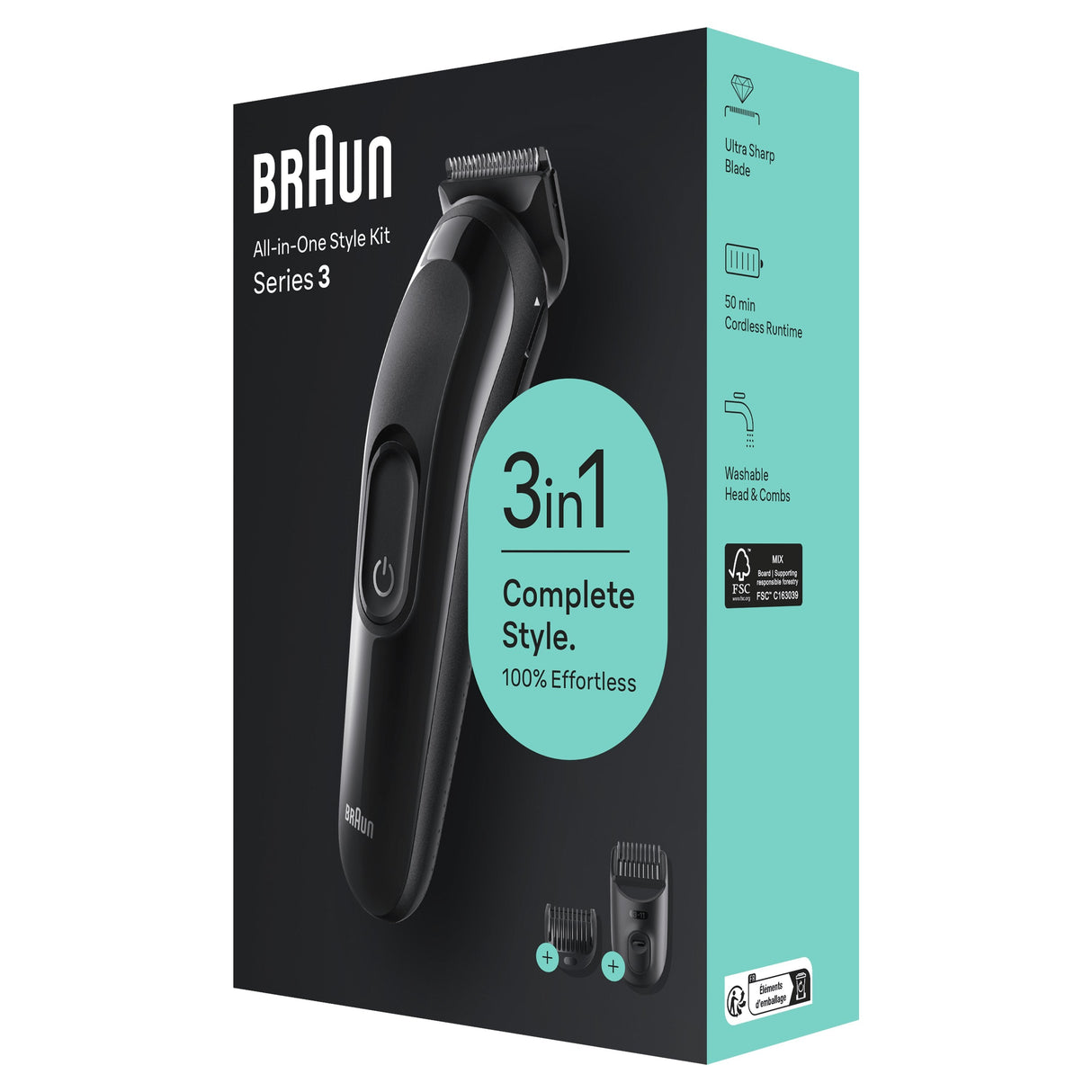 Cortapelos Braun Styling Kit Sk2400, Negro Sk2400